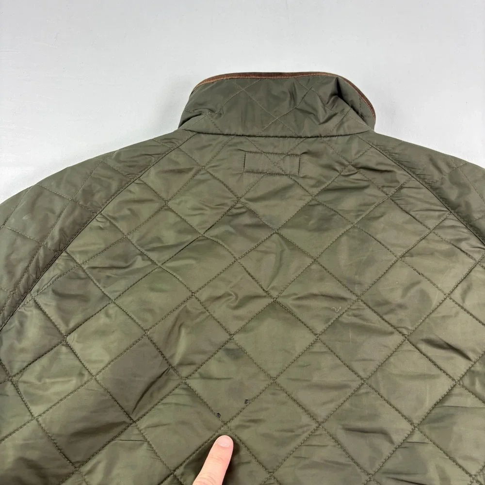 Vintage Polo Ralph Lauren Quilted Jacket Mens XL Green Full Zip Lined Y2K